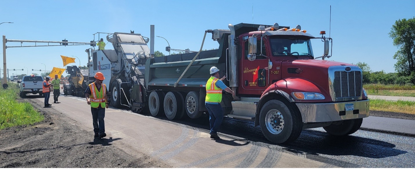 Truck lane paving for MnRoad project